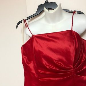 Ladies satin red gown